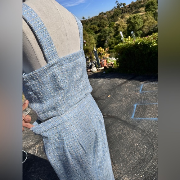 Jason Wu Tweed Matching Set Pant and Crop Top Button-Down Light Blue | Size 8 - Picture 5 of 5